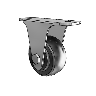 7/8" Wide Casters: Series 1 | Colson Small Top Plate Rigid Caster up to 75 lbs Zinc with 2 x 0.8750 Black Hard Rubber Wheel