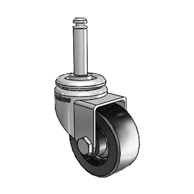 7/8" Wide Casters: Series 1 | Colson Grip Ring Stem up to 75 lbs Zinc Swivel Caster with 2 x 0.8750 Black Polyolefin Wheel