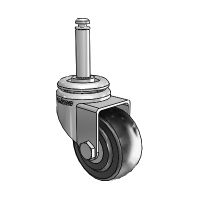 7/8" Wide Casters: Series 1 | Colson Grip Ring Stem up to 75 lbs Zinc Swivel Caster with 2 x 0.8750 Black Hard Rubber Wheel