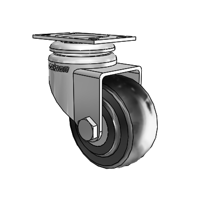 7/8" Wide Casters: Series 1 | Colson Small Top Plate Swivel Caster up to 75 lbs Zinc with 2 x 0.8750 Black Hard Rubber Wheel