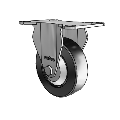 7/8" Wide Casters: Series 1 | Colson Large Top Plate Rigid Caster up to 145 lbs Zinc with 3 x 0.8750 Black Polyolefin Wheel