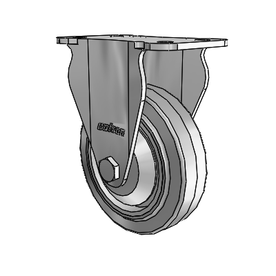 7/8" Wide Casters: Series 1 | Colson Top Plate Rigid Caster up to 75 lbs Zinc with 3 x 0.8750 Grey on Grey Performa Rubber (Flat/Grey) Wheel