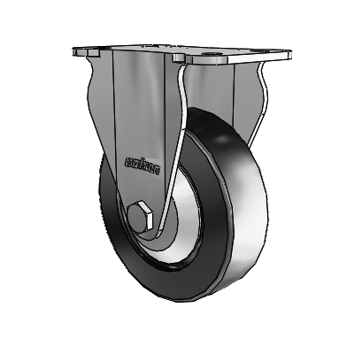 7/8" Wide Casters: Series 1 | Colson Top Plate Rigid Caster up to 75 lbs Zinc with 3 x 0.8750 Black Polyolefin Wheel