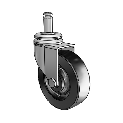 7/8" Wide Casters: Series 1 | Colson Grip Ring Stem up to 75 lbs Zinc Swivel Caster with 3 x 0.8750 Black Polyolefin Wheel
