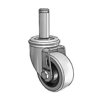 2 Series Grip Ring Stem Zinc Swivel Caster with 3 x 1.25 Grey on Grey Rubber HI-TECH Wheel