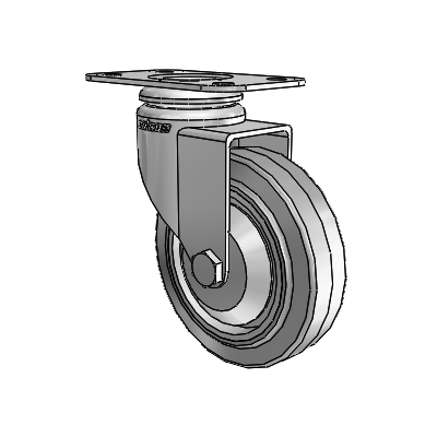 7/8" Wide Casters: Series 1 | Colson Top Plate Swivel Caster up to 75 lbs Zinc with 3 x 0.8750 Grey on Grey Performa Rubber (Flat/Grey) Wheel
