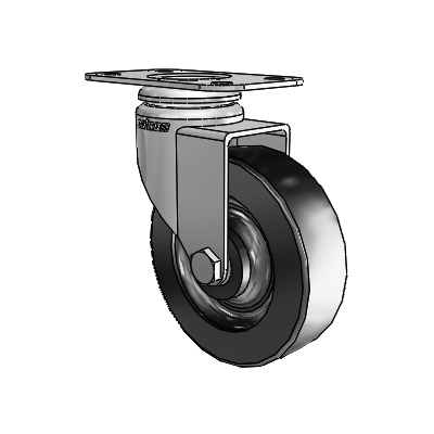 7/8" Wide Casters: Series 1 | Colson Top Plate Swivel Caster up to 75 lbs Zinc with 3 x 0.8750 Black Polyolefin Wheel
