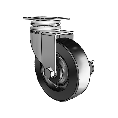 7/8" Wide Casters: Series 1 | Colson Small Top Plate Swivel Caster up to 75 lbs Zinc with 3 x 0.8750 Black Polyolefin Wheel and Side Lock Brake