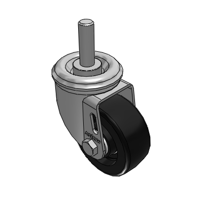 2 Series Casters Threaded Stem Caster with 3 x 1.25 Polyolefin Wheel