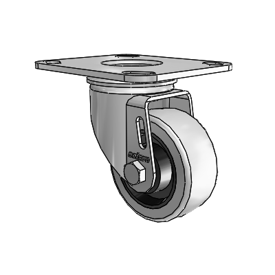 2 Series Casters Top Plate Swivel Zinc with 3 x 1.25 Grey on Grey Rubber HI-TECH Wheel
