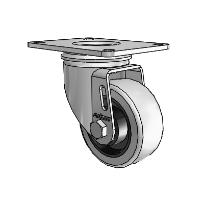 2 Series Casters Top Plate Swivel Zinc with 3 x 1.25 Grey on Grey Rubber HI-TECH Wheel
