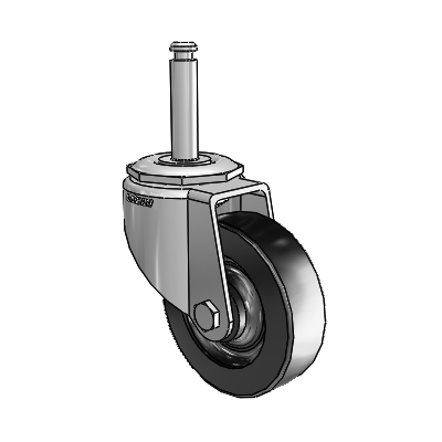 7/8" Wide Casters: Series 1 | Colson Grip Ring Stem up to 145 lbs Zinc Swivel Caster with 3 x 0.8750 Black Polyolefin Wheel