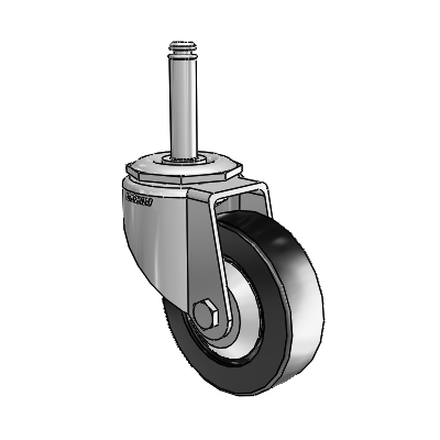7/8" Wide Casters: Series 1 | Colson Grip Ring Stem up to 145 lbs Zinc Swivel Caster with 3 x 0.8750 Black Polyolefin Wheel