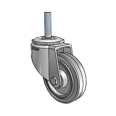7/8" Wide Casters: Series 1 | Colson Threaded Stem up to 145 lbs Zinc Swivel Caster with 3 x 0.8750 Grey on Grey Performa Rubber (Flat/Grey) Wheel