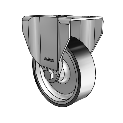 2 Series Casters Top Plate Rigid Zinc with 4 x 1.25 Black on Silver ThermoTech Wheel