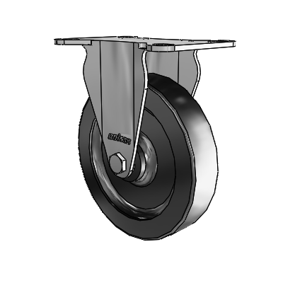 7/8" Wide Casters: Series 1 | Colson Large Top Plate Rigid Caster up to 145 lbs Zinc with 4 x 0.8750 Black Polyolefin Wheel