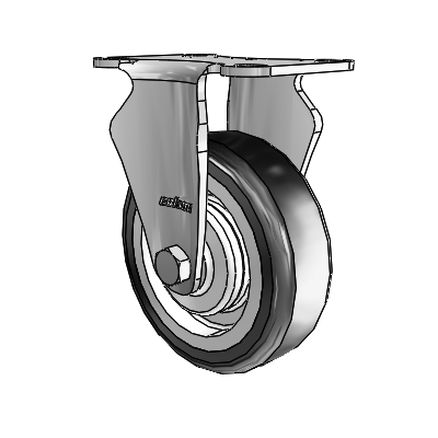 2 Series Stainless Steel Casters Top Plate Rigid with 4 x 1.25 Grey on Grey TPE High-Temp Wheel
