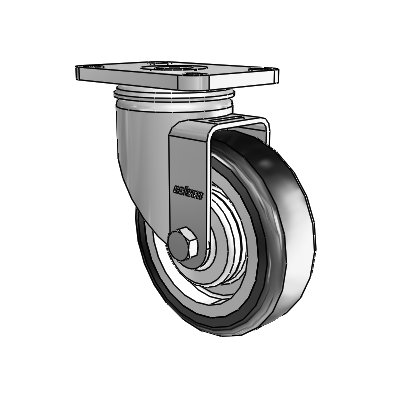 2 Series Stainless Steel Top Plate Swivel Caster with 4 x 1.25 Grey on Grey TPE High-Temp Wheel