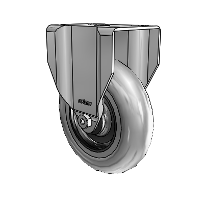 2 Series Casters Top Plate Rigid Zinc Caster with 5 x 1.3125 Grey on Black Performa Rubber (Round/Conductive) Wheel