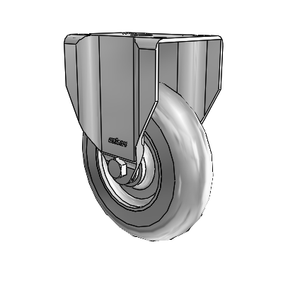 2 Series Casters Top Plate Rigid Zinc Caster with 5 x 1.3125 Grey on Grey Performa Rubber (Round) Wheel