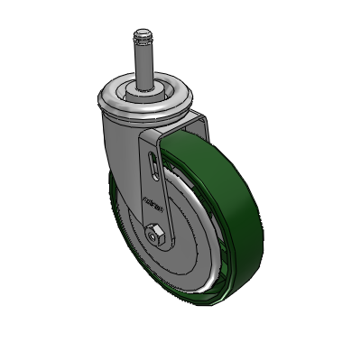 2 Series Casters Grip Ring Stem Caster with 5 x 1.25 Cast Iron Wheel