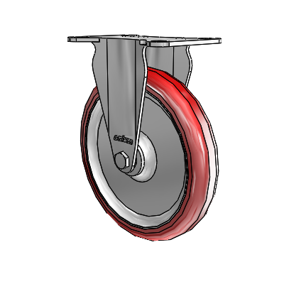 7/8" Wide Casters: Series 1 | Colson Large Top Plate Rigid Caster up to 145 lbs Zinc with 5 x 0.8750 Maroon on Grey Polyurethane HI-TECH Wheel