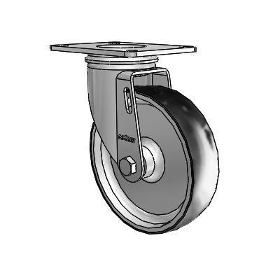 2 Series Casters Top Plate Swivel Zinc Swivel Caster with 5 x 1.25 Black on Silver ThermoTech Wheel