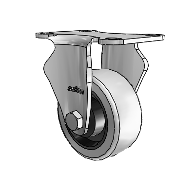 2 Series Stainless Steel Casters Top Plate Rigid with 3 x 1.25 Grey on Black Rubber HI-TECH Wheel