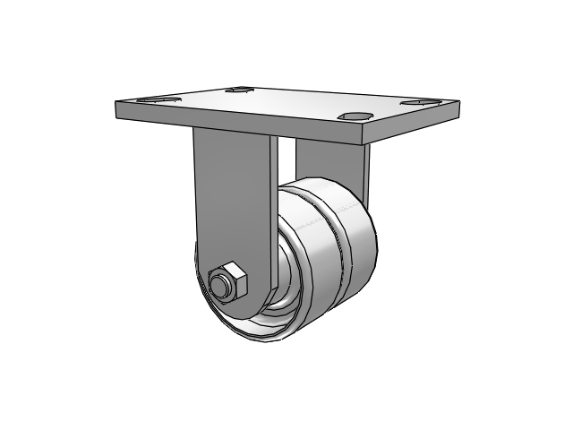 272 Series Top Plate Zinc Rigid Caster with 3.25 x 1.5 Grey CA - Cast Iron Wheel