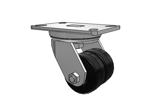 272 Series Top Plate Zinc Swivel Caster with 3.25 x 1.5 Black TM - Phenolic Wheel