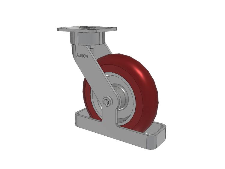28 Series Maintenance Free Top Plate Swivel Caster with 8 x 2 Maroon Tread on Aluminum Core AX - Round Polyurethane (Aluminum Core) Wheel