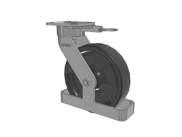 28 Series Maintenance Free Top Plate Swivel Caster with 8 x 2 Dark Grey Nylon DT - Heavy Duty Glass-Filled Nylon Wheel