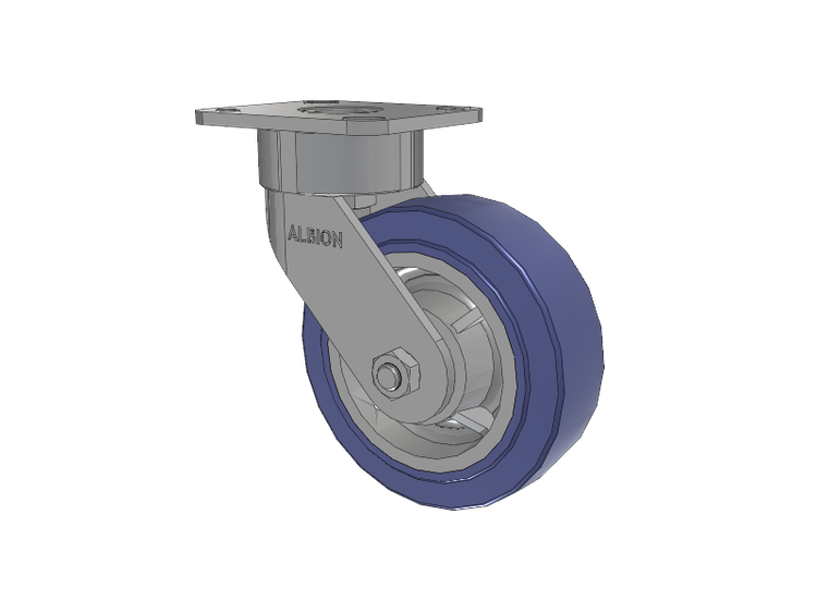 28 Series Maintenance Free Top Plate Swivel Caster with 6 x 2 HF - HydroTech (Flat) Wheel