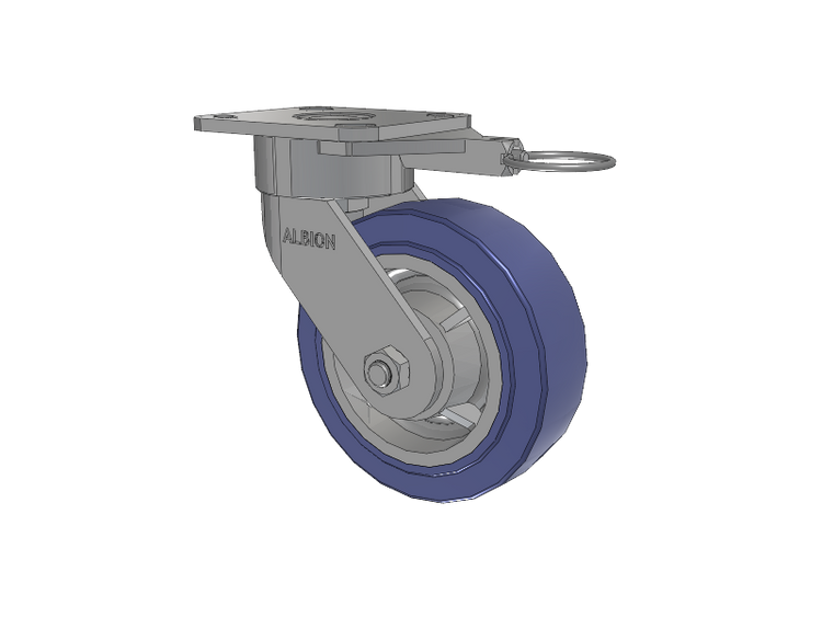 28 Series Maintenance Free Top Plate Swivel Caster with 6 x 2 HF - HydroTech (Flat) Wheel