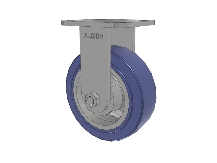 28 Series Maintenance Free Top Plate Rigid Caster with 6 x 2 HF - HydroTech (Flat) Wheel