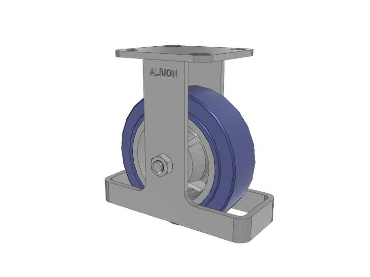 28 Series Maintenance Free Top Plate Rigid Caster with 6 x 2 HF - HydroTech (Flat) Wheel