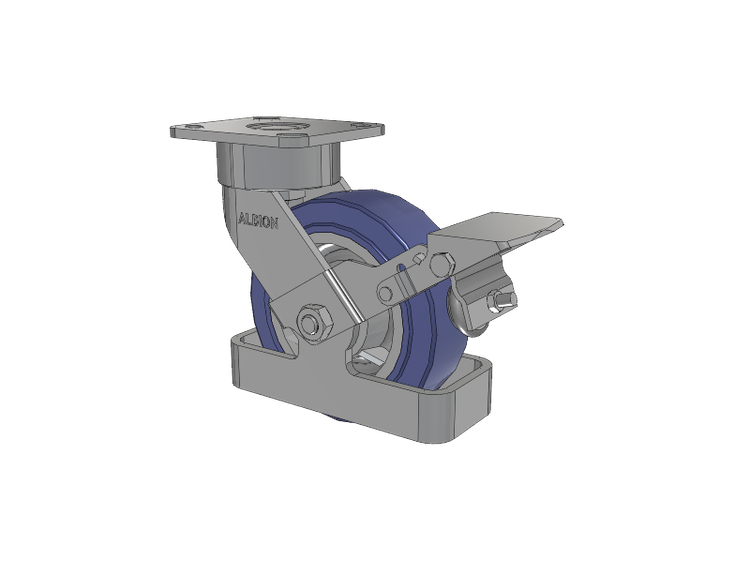 28 Series Maintenance Free Top Plate Swivel Caster with 6 x 2 HF - HydroTech (Flat) Wheel and Face Brake