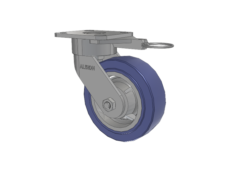 28 Series Maintenance Free Top Plate Swivel Caster with 6 x 2 HF - HydroTech (Flat) Wheel