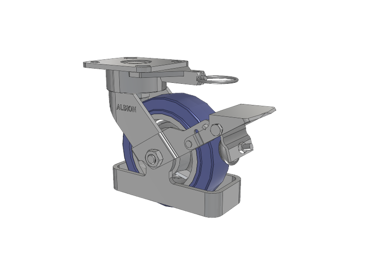 28 Series Maintenance Free Top Plate Swivel Caster with 6 x 2 HF - HydroTech (Flat) Wheel and Face Brake