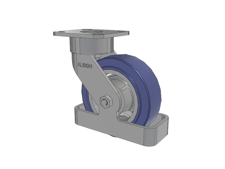 28 Series Maintenance Free Top Plate Swivel Caster with 6 x 2 HF - HydroTech (Flat) Wheel