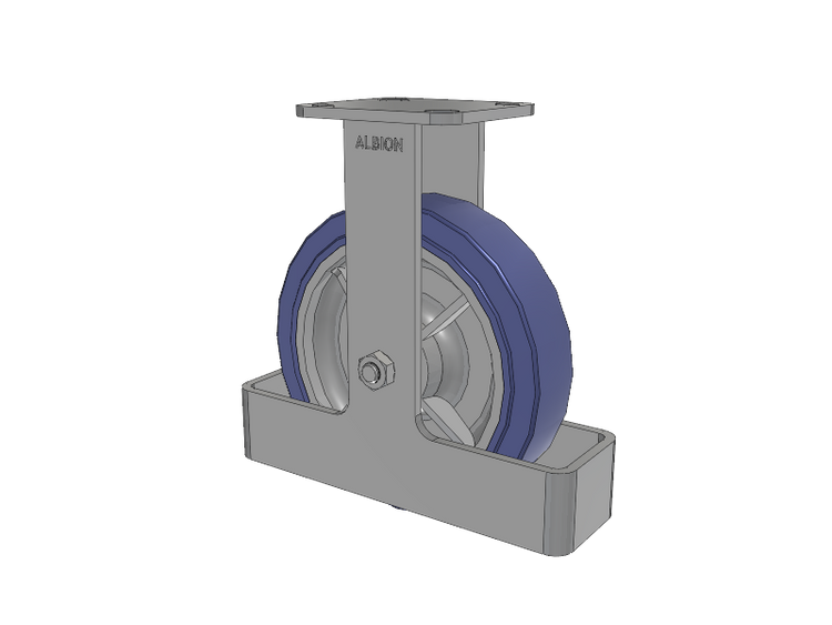 28 Series Maintenance Free Top Plate Rigid Caster with 8 x 2 HF - HydroTech (Flat) Wheel