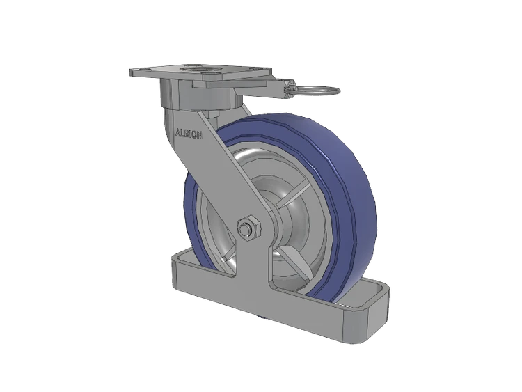 28 Series Maintenance Free Top Plate Swivel Caster with 8 x 2 HF - HydroTech (Flat) Wheel