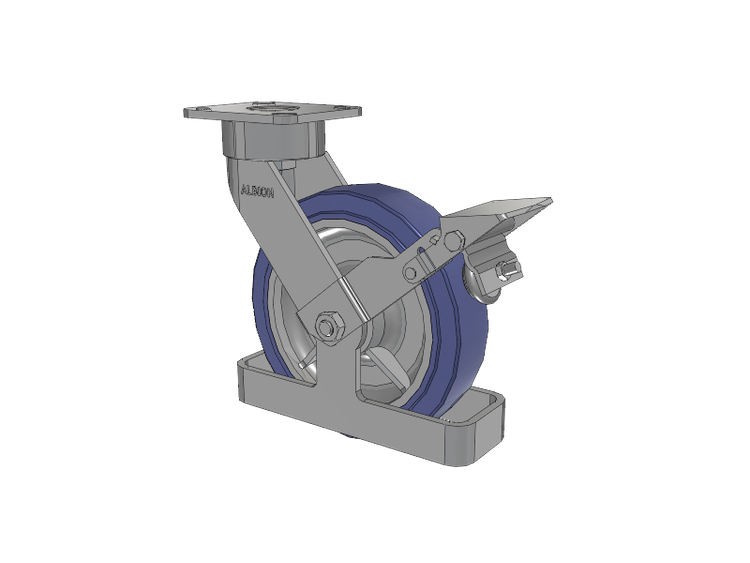 28 Series Maintenance Free Top Plate Swivel Caster with 8 x 2 HF - HydroTech (Flat) Wheel and Face Brake