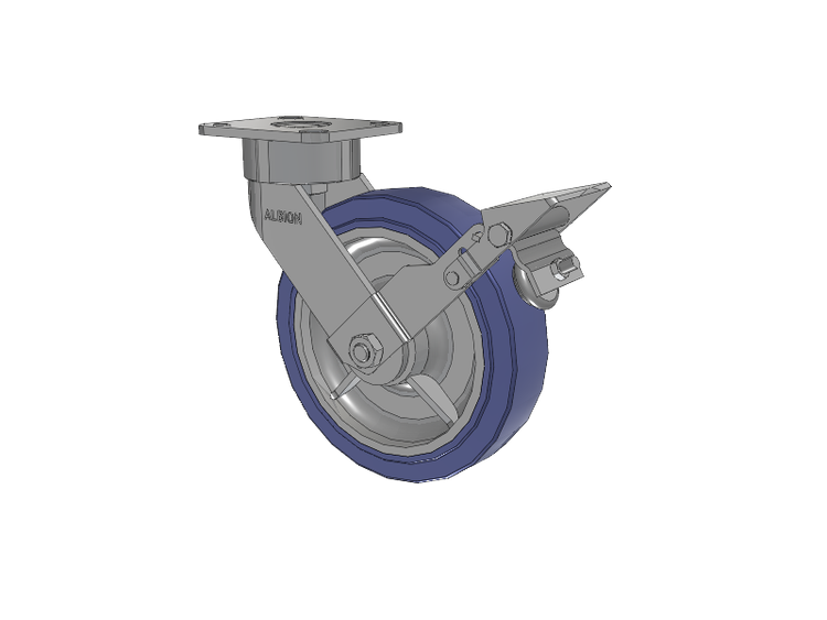 28 Series Maintenance Free Top Plate Swivel Caster with 8 x 2 HF - HydroTech (Flat) Wheel and Face Brake