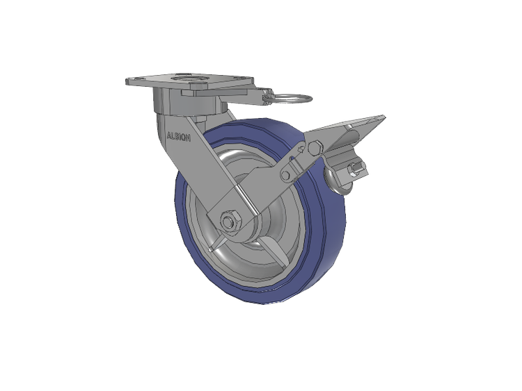 28 Series Maintenance Free Top Plate Swivel Caster with 8 x 2 HF - HydroTech (Flat) Wheel and Face Brake
