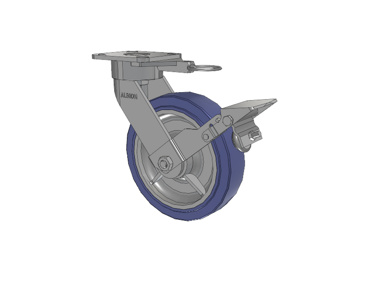28 Series Maintenance Free Top Plate Swivel Caster with 8 x 2 HF - HydroTech (Flat) Wheel and Face Brake