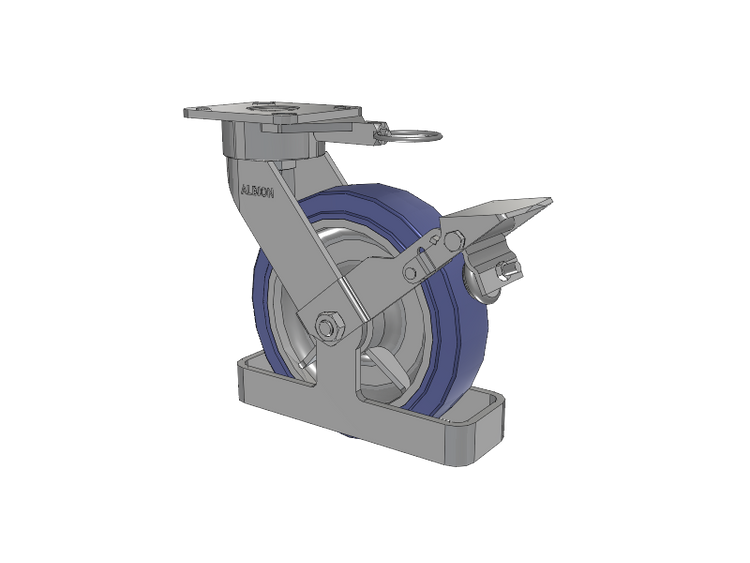 28 Series Maintenance Free Top Plate Swivel Caster with 8 x 2 HF - HydroTech (Flat) Wheel and Face Brake