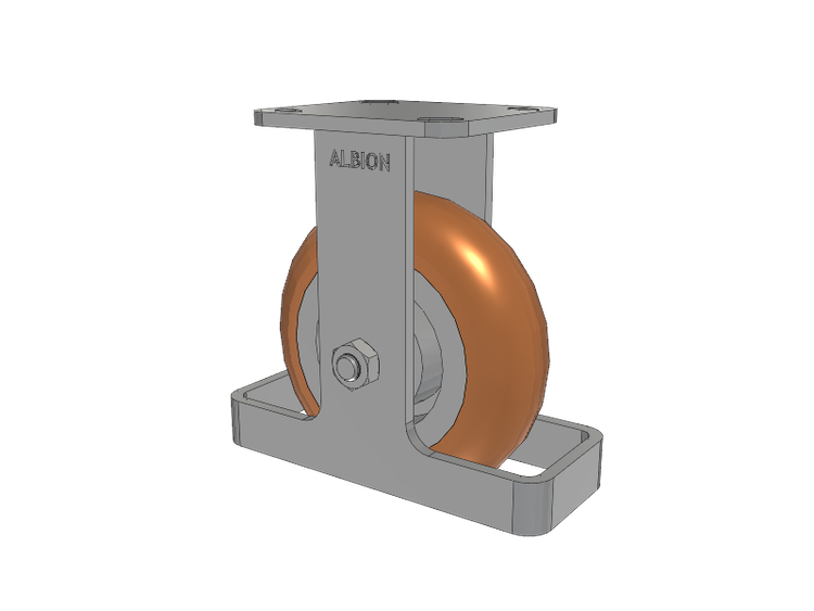 28 Series Maintenance Free Top Plate Rigid Caster with 6 x 2 Butterscotch Tread on Aluminum Core PM - Round Polyurethane (Aluminum Core) Wheel