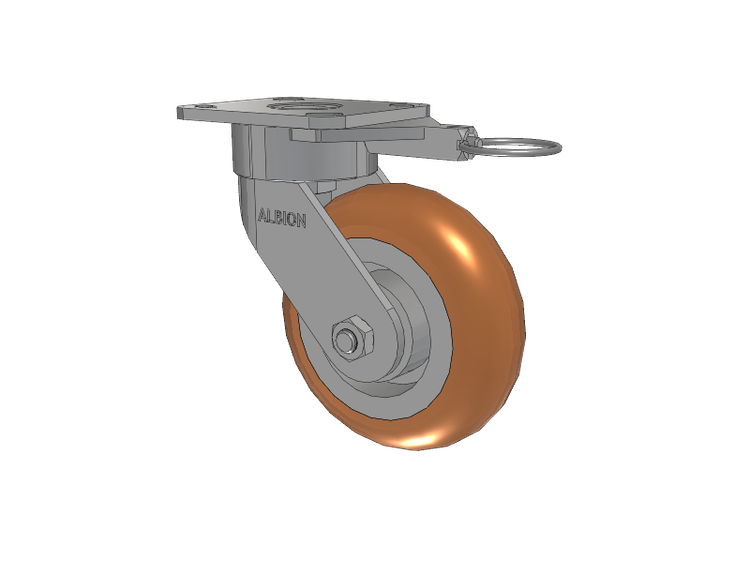 28 Series Maintenance Free Top Plate Swivel Caster with 6 x 2 Butterscotch Tread on Aluminum Core PM - Round Polyurethane (Aluminum Core) Wheel
