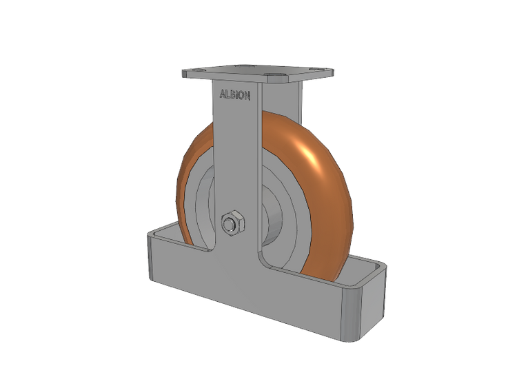 28 Series Maintenance Free Top Plate Rigid Caster with 8 x 2 Butterscotch Tread on Aluminum Core PM - Round Polyurethane (Aluminum Core) Wheel